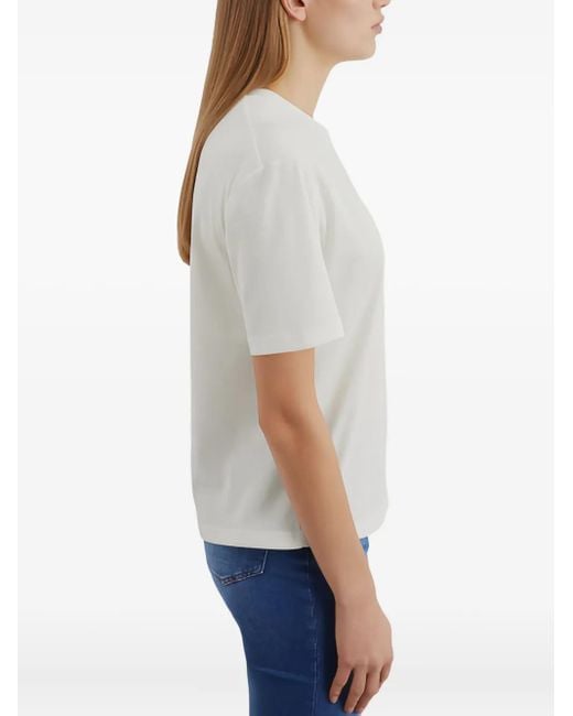 Marc O' Polo White Logo-Print T-Shirt