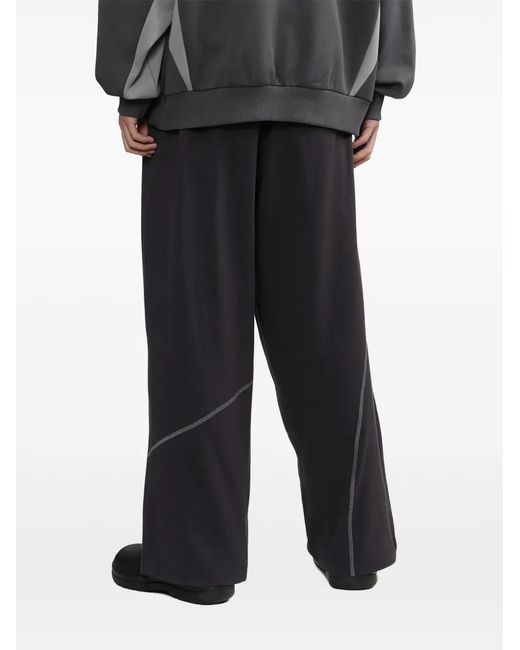 FIVE CM Blue Contrast-Stitching Cotton Track Pants for men
