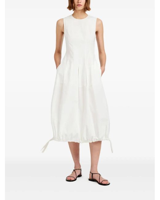 Proenza Schouler White Drawstring-Hem Sleeveless Dress
