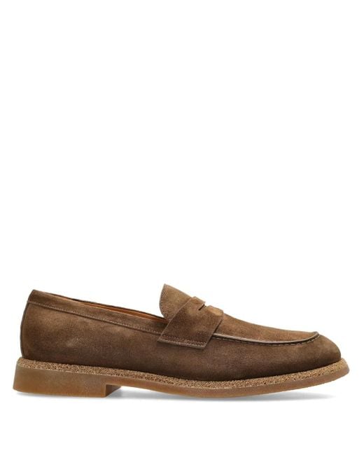 Eleventy Brown Suede Loafers for men