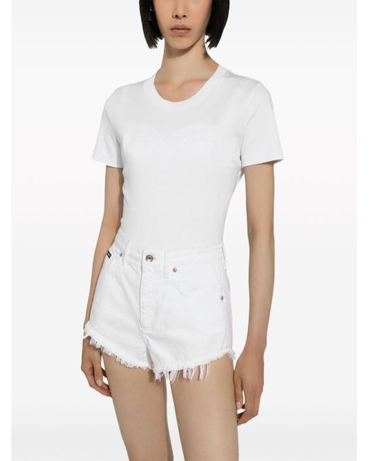 Dolce & Gabbana T-shirt Met Logo-reliëf in het White