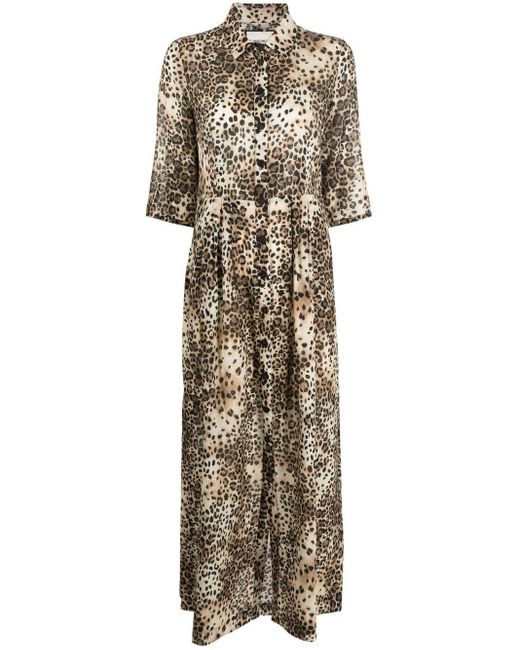 Max & Moi Natural Kleid mit Leoparden-Print