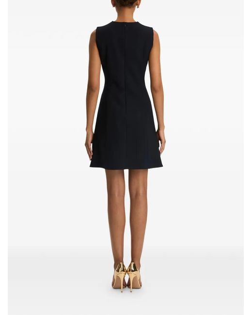 Oscar de la Renta Black Button-Detailed Sleeveless Dress