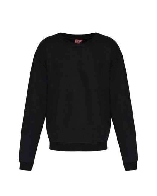 DIESEL Black S-Norm-Aa5 Logo-Embroidered Sweatshirt for men
