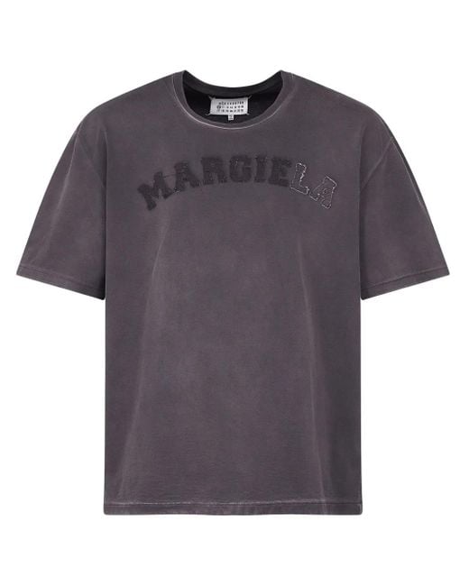 Maison Margiela T-Shirt Met Geborduurd Logo in het Purple voor heren