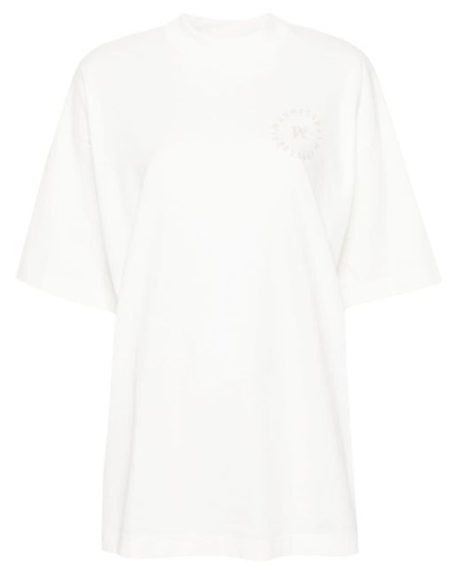 Palm Angels White T-Shirt mit Logo-Print