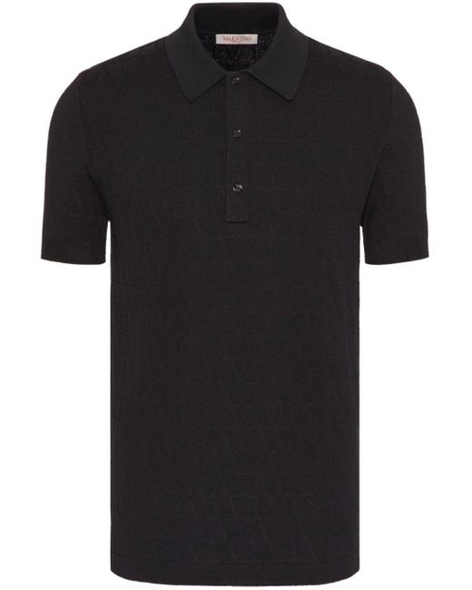 Valentino Garavani Poloshirt aus VLogo-Jacquard in Black für Herren
