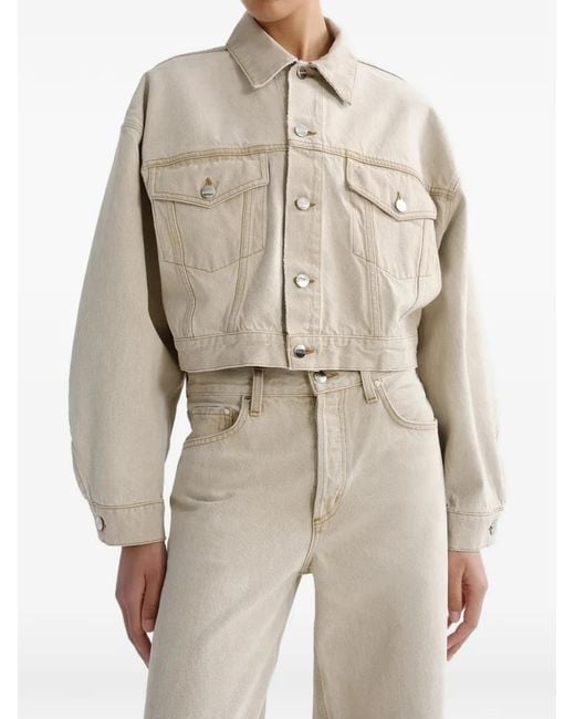 Agolde Natural Palmer Cropped Denim Jacket