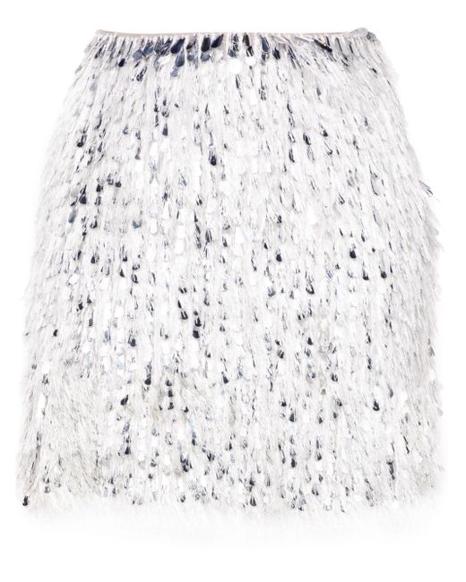 Minifalda con lentejuelas Elisabetta Franchi de color Gray