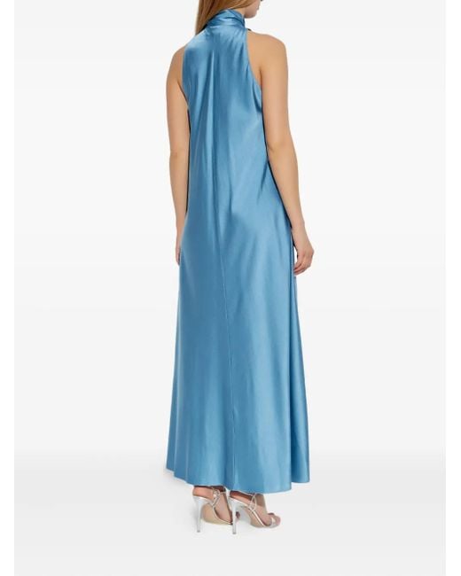 Forte Forte Mouwloze Maxi-Jurk Met Strikhals in het Blue