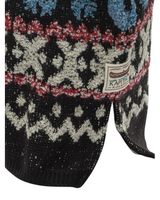 Kapital Black Patterned Balaclava for men