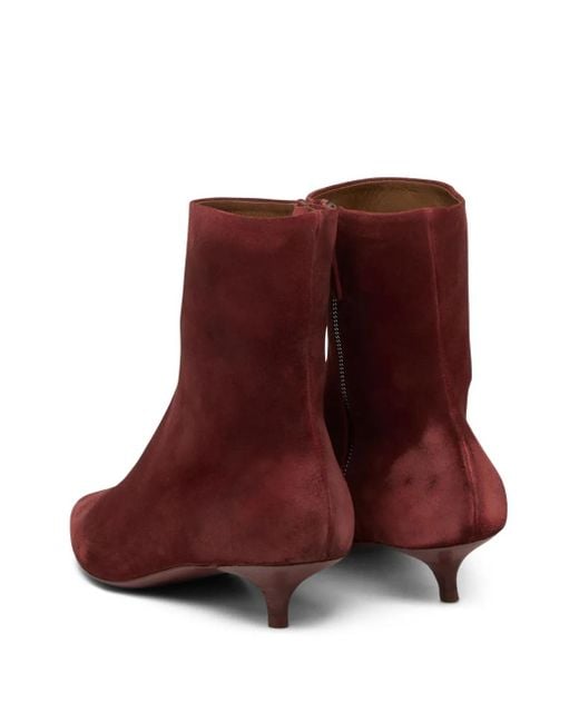 Marsèll Red Pointed-Toe Kitten-Heel Boots