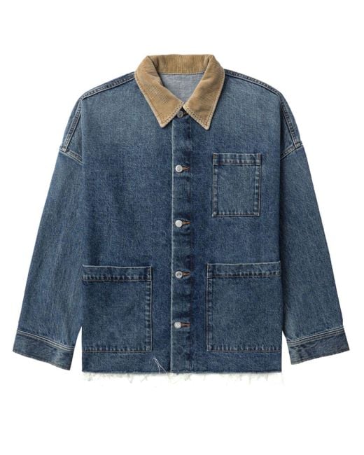 A.P.C. Blue Raw-cut Denim Shirt Jacket for men