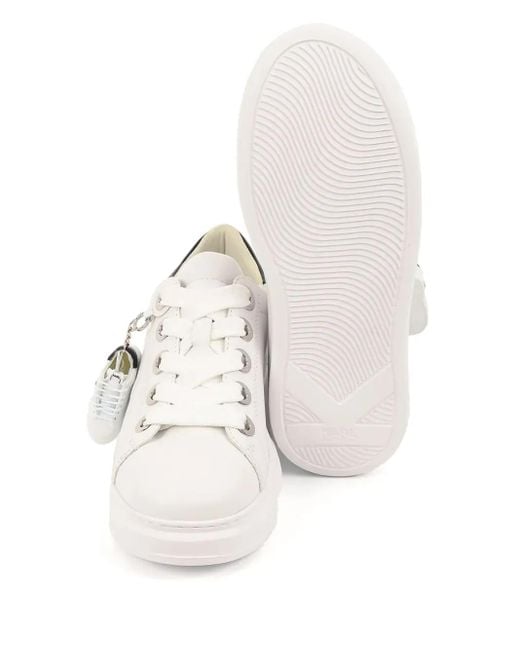 Baskets Kapri En Cuir Verni Karl Lagerfeld en coloris White