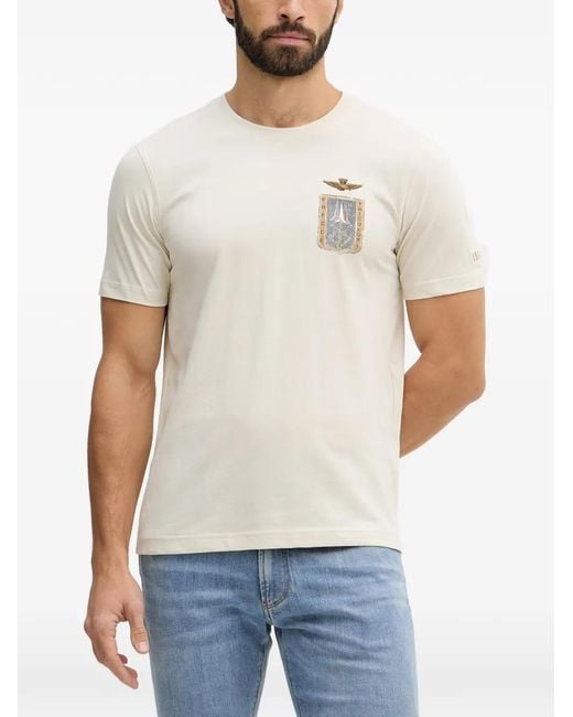 Aeronautica Militare White Frecce Tricolori Emblem Crew-Neck T-Shirt for men