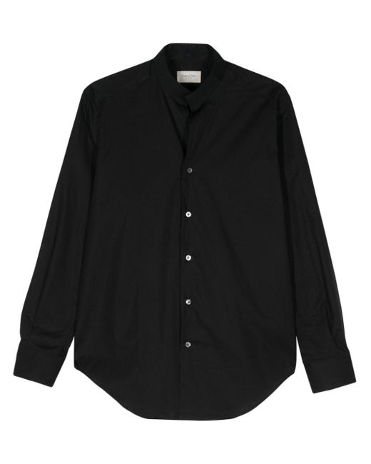 Tintoria Mattei 954 Black Poplin Long-sleeve Shirt for men