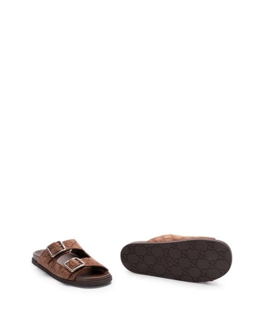 Gucci Brown Slide Sandal With Interlocking G for men