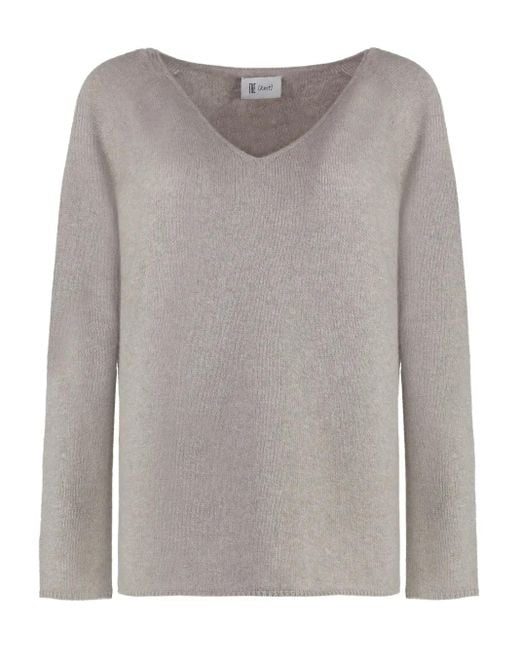 THE (Alphabet) Trui Met V-Hals in het Gray