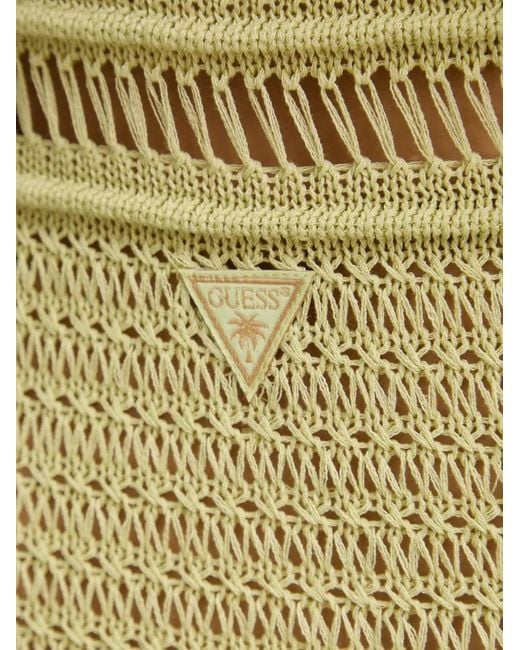 Guess Metallic Openwork Knitted Maxi Dress