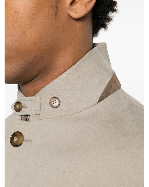 Canali Natural Veste Boutonnée À Col Montant for men