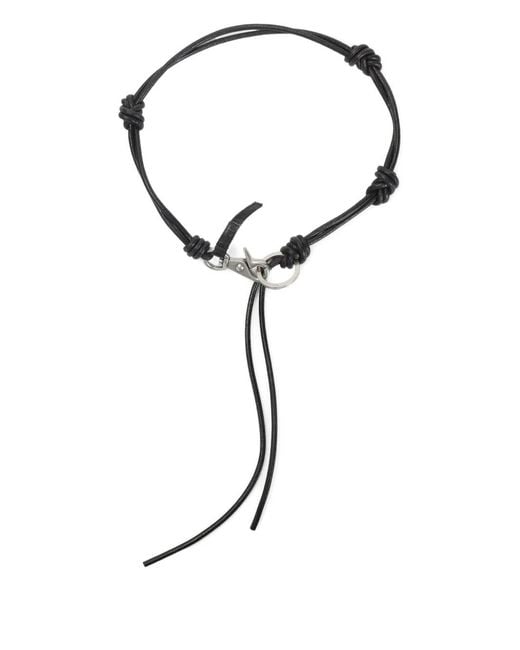Our Legacy Black Knotted Leather Keyring