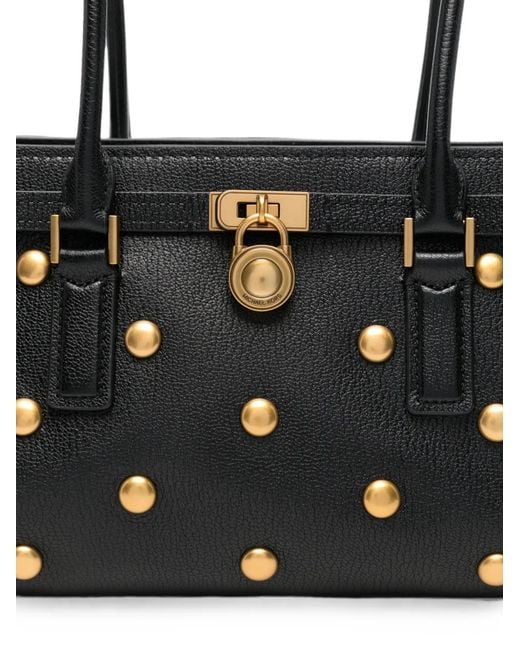 MICHAEL Michael Kors Black Studded Leather Shoulder Bag
