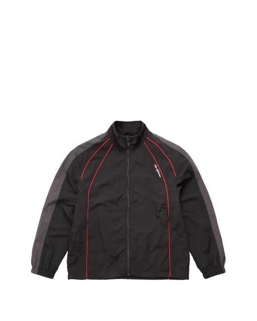 Han Kjobenhavn Black Piped Logo-Print Sport Jacket for men