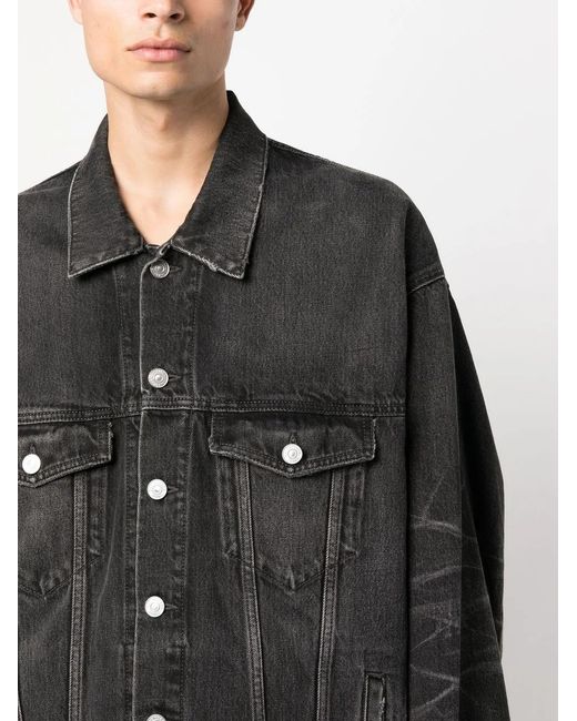 Balenciaga Black Denim Jackets for men