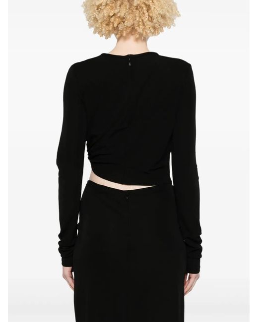 Christopher Esber Black Bezel-Quartz Long-Sleeve Top