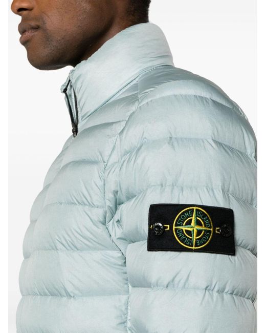 Stone Island Blue Loom Woven Chambers Puffer Jacket for men