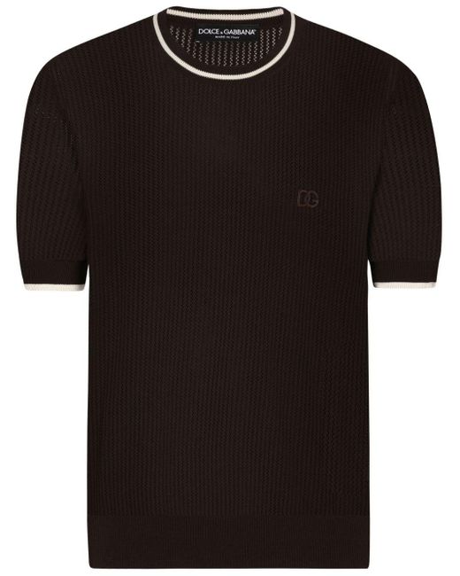 Dolce & Gabbana Black Dg-logo Cotton T-shirt for men
