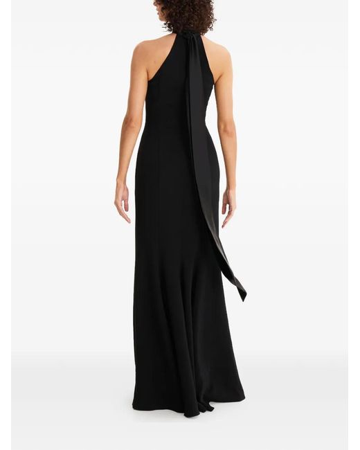 MOOS STUDIO Black Halterneck Tie-Detail Maxi Dress