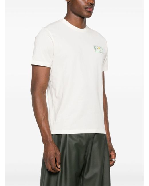 Mc2 Saint Barth White Tennis Open Cotton T-shirt for men