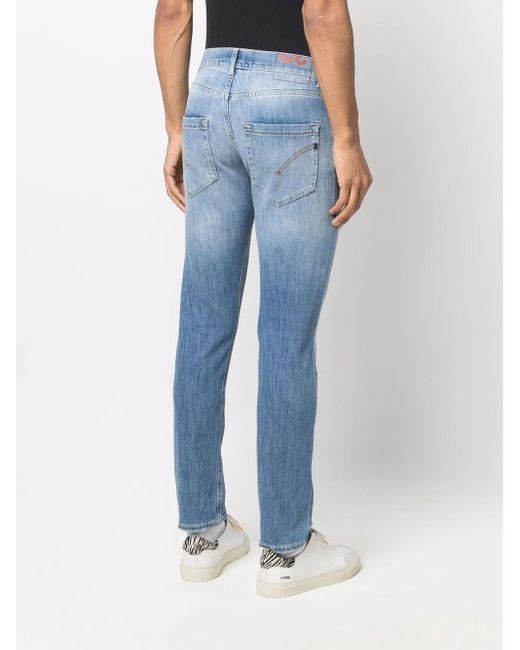 メンズ Dondup ストーンウォッシュ ストレートジーンズ Blue