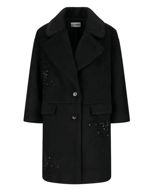 Des Phemmes Cocoon スパンコール コート Black