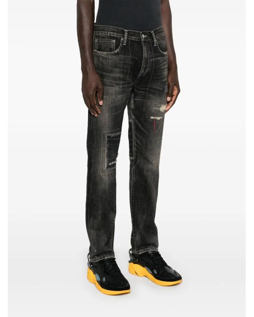 Neighborhood Gray Distressed Jeans for men