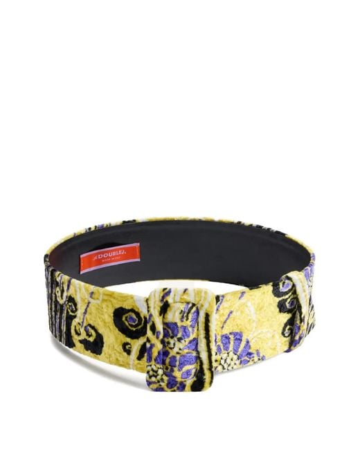LaDoubleJ Black Patterned Buckle Belt