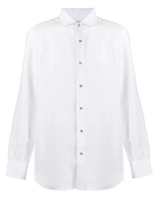 メンズ Mazzarelli フレンチカラー シャツ White