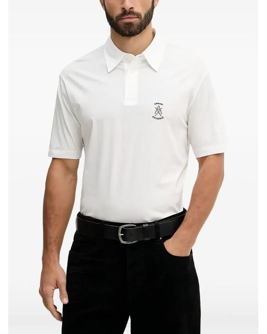 ARMANI EXCHANGE White Logo Polo Shirt for men