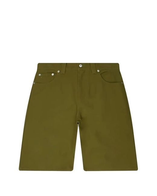 METALWOOD STUDIO Green Canvas Shorts for men
