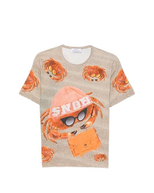 The Artistylist Orange Snow Crabs Crab-Print T-Shirt