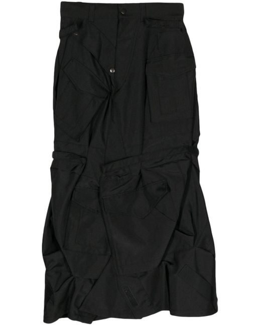 Junya Watanabe Black Asymmetric Cargo Skirt
