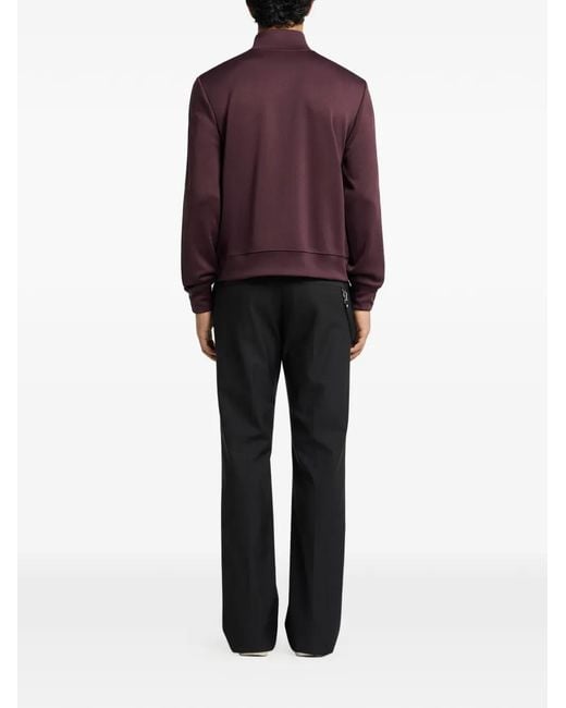 Courreges Purple Logo-Embroidered Side-Stripe Sweatshirt