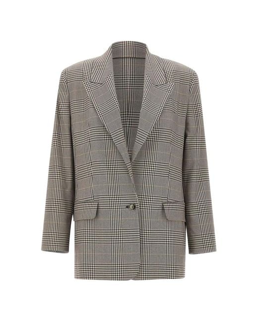 Marella Gray Prince Of Wales Check Blazer
