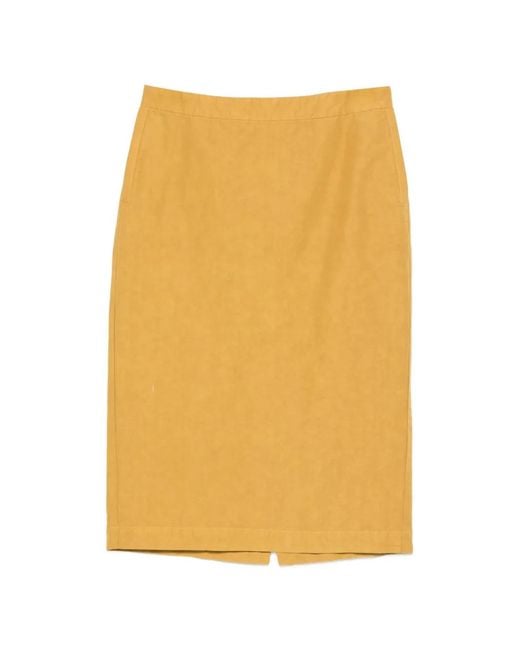 Aspesi Rok Met Knopen En Split in het Yellow