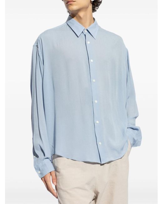 AMI Blue Ami De Coeur Button-up Shirt