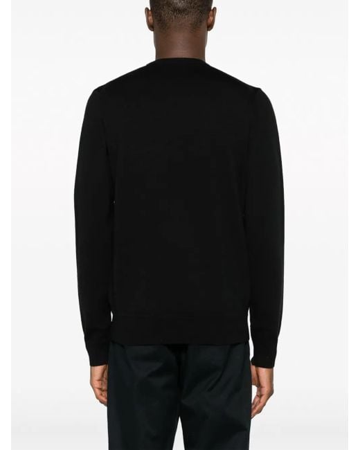 Maglione Girocollo Con Ricamo di Fred Perry in Black da Uomo