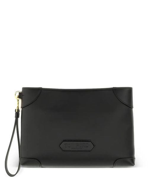 メンズ Tom Ford レザー クラッチバッグ Black