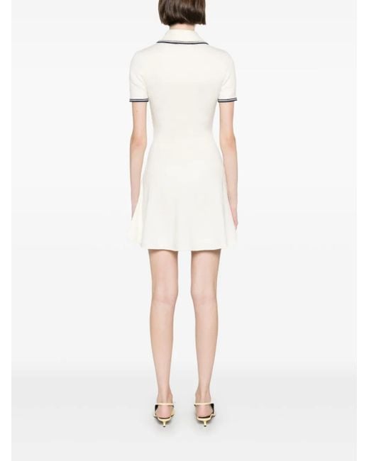 Self-Portrait White Knitted Mini Dress