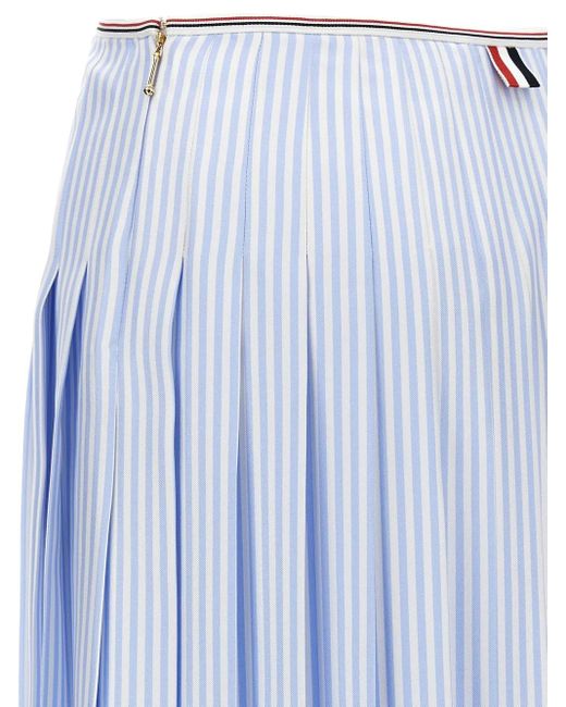 Thom Browne Blue Gestreifter Midirock